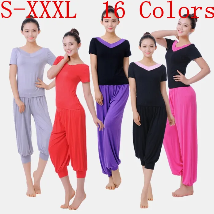 

Women Ladies Cotton Harem Yoga Sport Flare Modal Pant Belly Elastic Waist Dance Club Boho Wide Leg Pants Loose Long Trousers