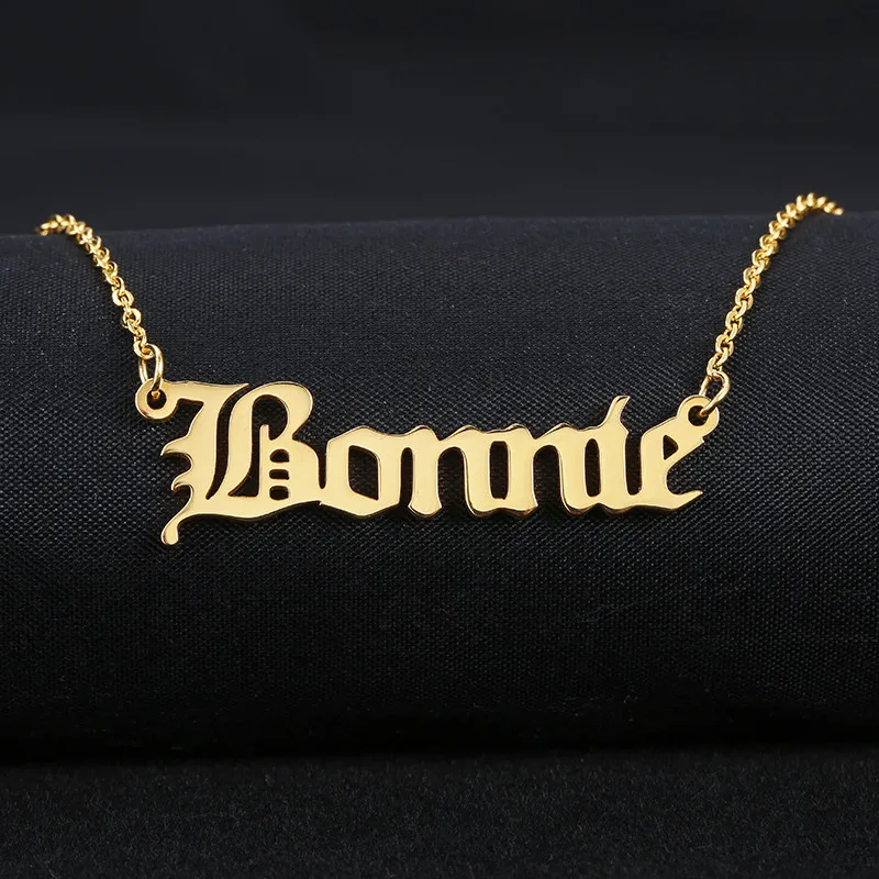 

Cross Name Choker Necklaces & Pendants Stainless Steel Personalized Custom Necklace For Women Nameplate Jewelry Gift