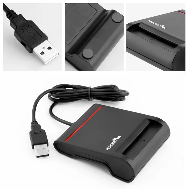 Rocketek USB 2 0 считыватель смарт карт CAC ID банковская карта sim cloner разъем кардридер