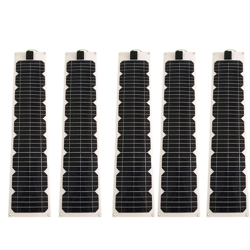 

Waterproof Zonnepanelen 100 watt Solar Panel flexible 12V 20W 5PCS Lighter Solar Phone Charger Battery Motorhome Camping Car