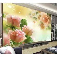 HD Современные розы 3D индивидуальные фото обои настенная роспись домашний Декор цветы нетканые обои для гостиной постельные принадлежности 386
