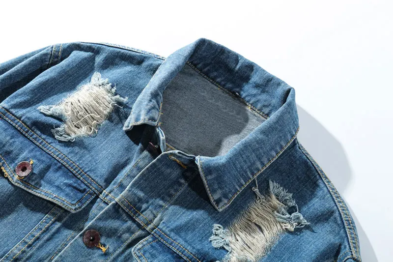 Ripped Hole Destroyed Denim Jackets 2
