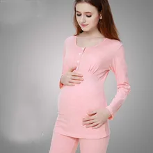 Women Big Size Full Sleeve Pregnant Clothes Maternity Sleepwear Cotton Maternal Nursing Breastfeeding Pajamas