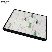 Ювелирные изделия дисплей 2 шт./лот кулон коробка для украшений держатель Черный Белый 24 ячеек упаковочная коробка для подвесок