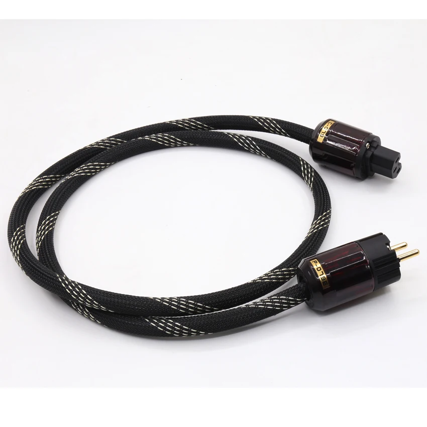 Free shipping Hifi Audio Power Cable Power Cord cable with Glod plated