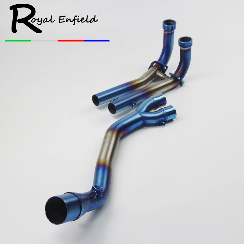 

TMAX 500 530 Connector Front Link Pipe Slip On For T-MAX530 Tmax500 Stainless Titanium Exhaust Muffler Escape Header Pipe Blue