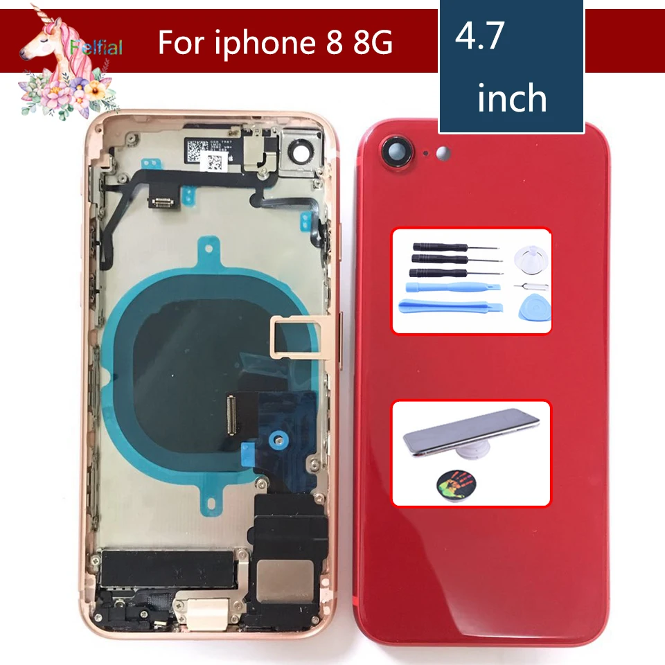 

For iphone 8 8G iphone 8 Plus iphone X 8X body chassis full housing shell assembly battery cover Middle Frame with Flex Cable