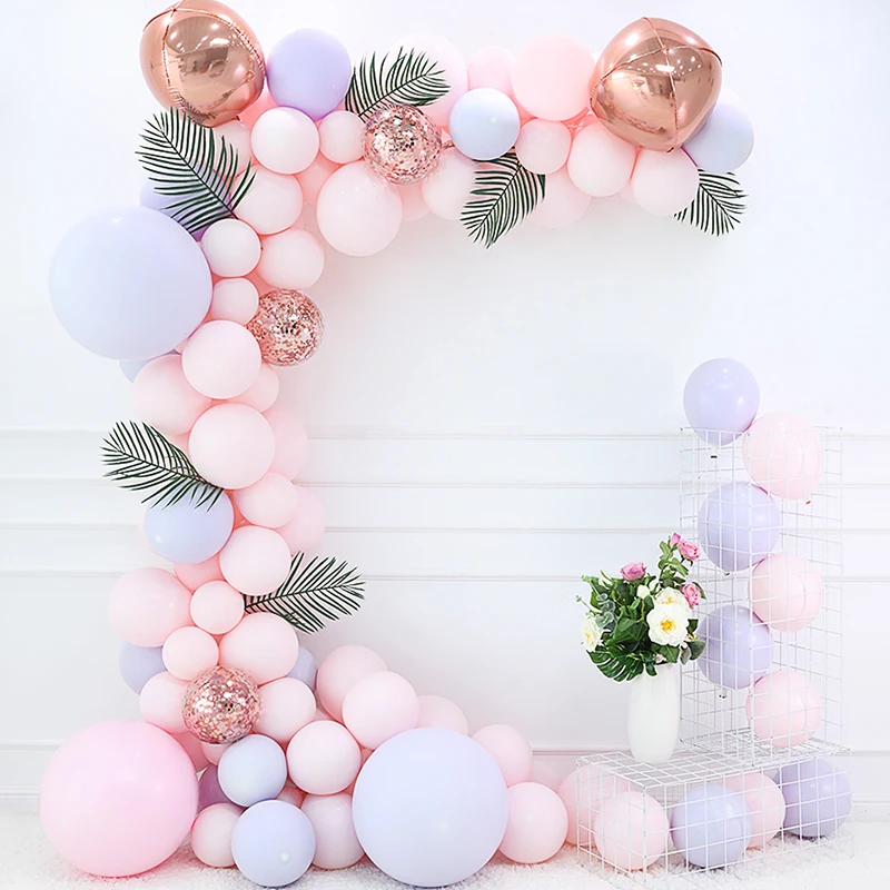 100 шт./компл. розового цвета белого золота шары арки гирлянды Baby Shower девичник День рождения фон хром балон отделка Globos