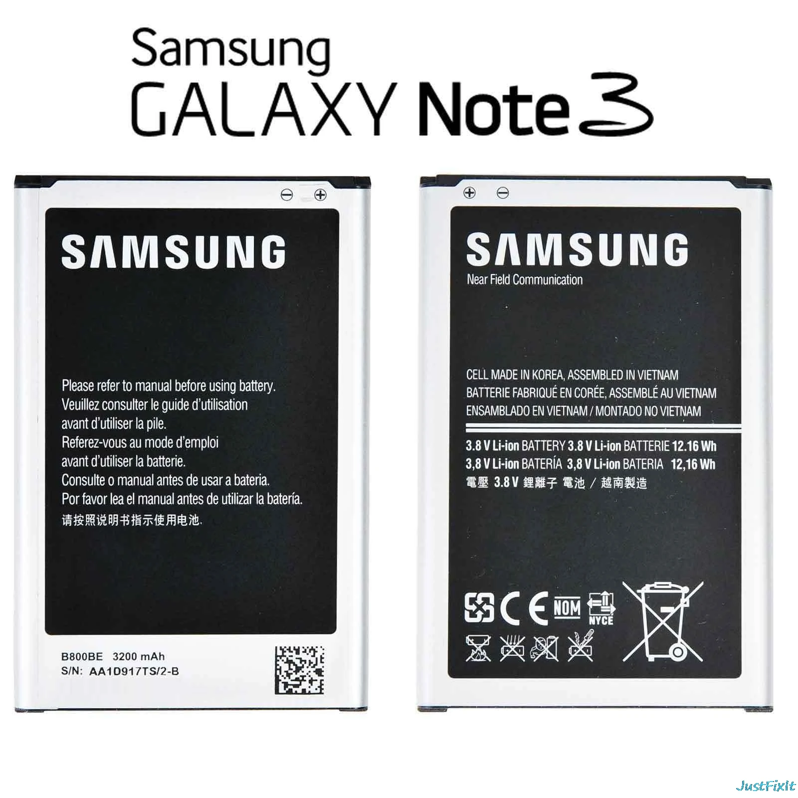 

100% Original Replacement Battery B800BC For Samsung GALAXY Note3 N900 N9006 N9005 N9009 N9008 Note 3 N9009 Authentic 3200mAh