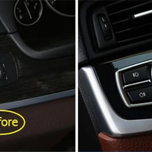 Матовая Стиль! Хром головной свет переключатель рамки Внутренняя окантовка 3 предмета для BMW 5 серии 520i 525i 530i F10 F18 2011