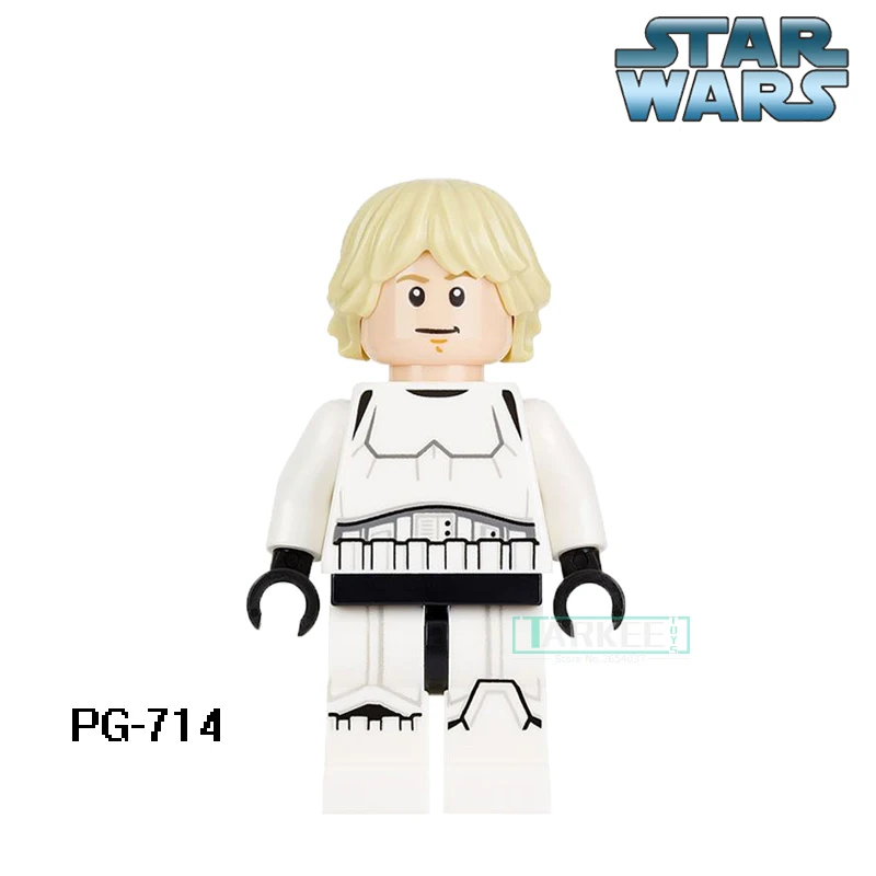 

Educational Blocks Figures Luke Skywalker with Stormtrooper Dress Super hero Star Wars Model Bricks Kids DIY Toys Hobbies PG714