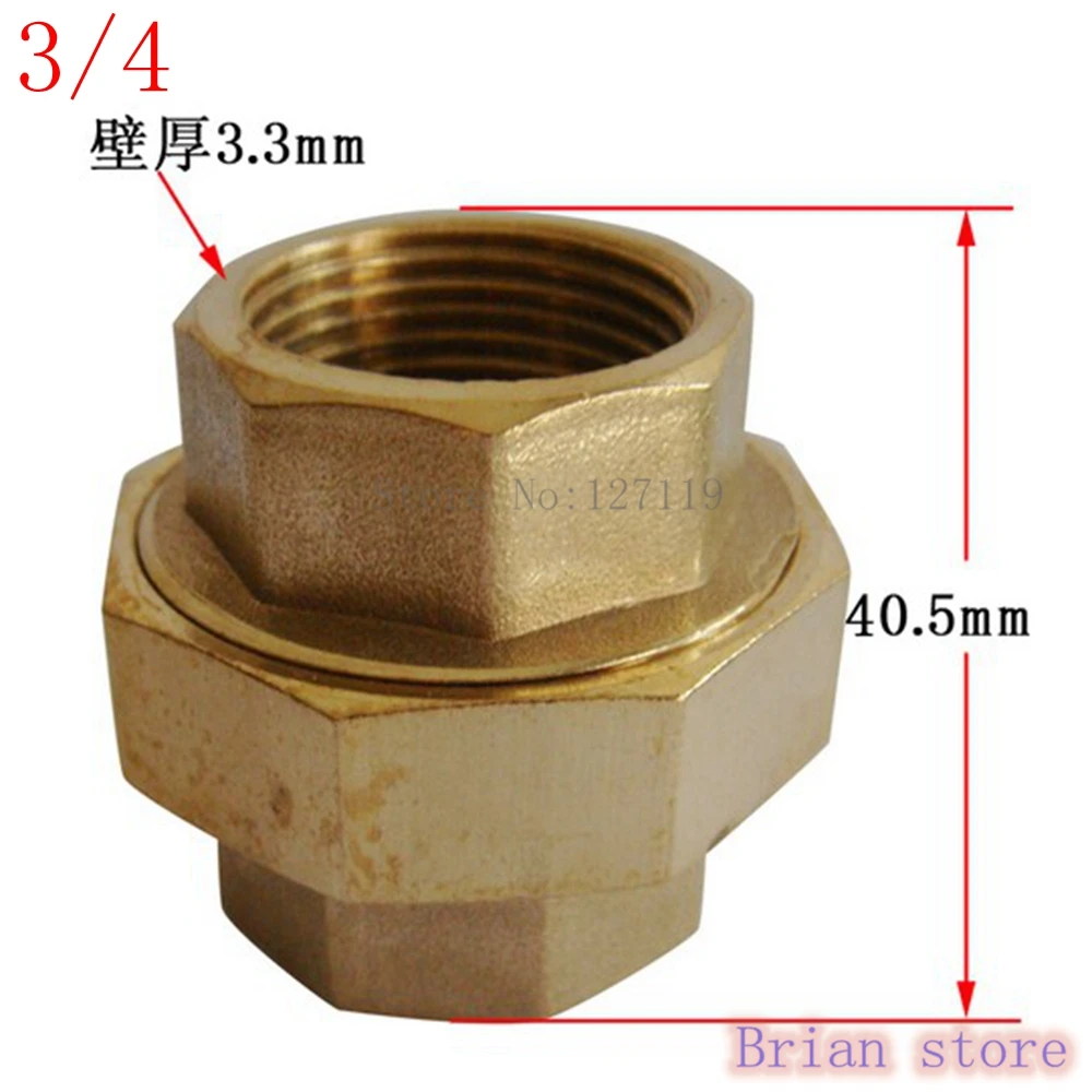 Buy 3/4" Female Inch BSP Length 40.5mm Malleable Slip Joint Connection Brass