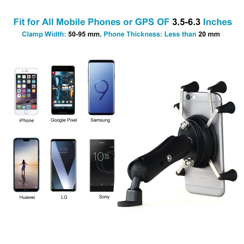  Adjustable Lazy Cell Phone Holder Motorcycle Rear View Mirror Handlebar Mount Stand Support For Sma