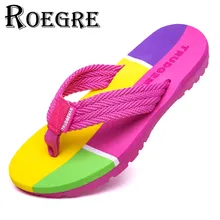 ROEGRE Women’s Summer Beach Flip Flops 2017 Girl’s Casual Pink Outdoor Sandals Comfortable Anti-Slip Slippers Plus Size 36-41