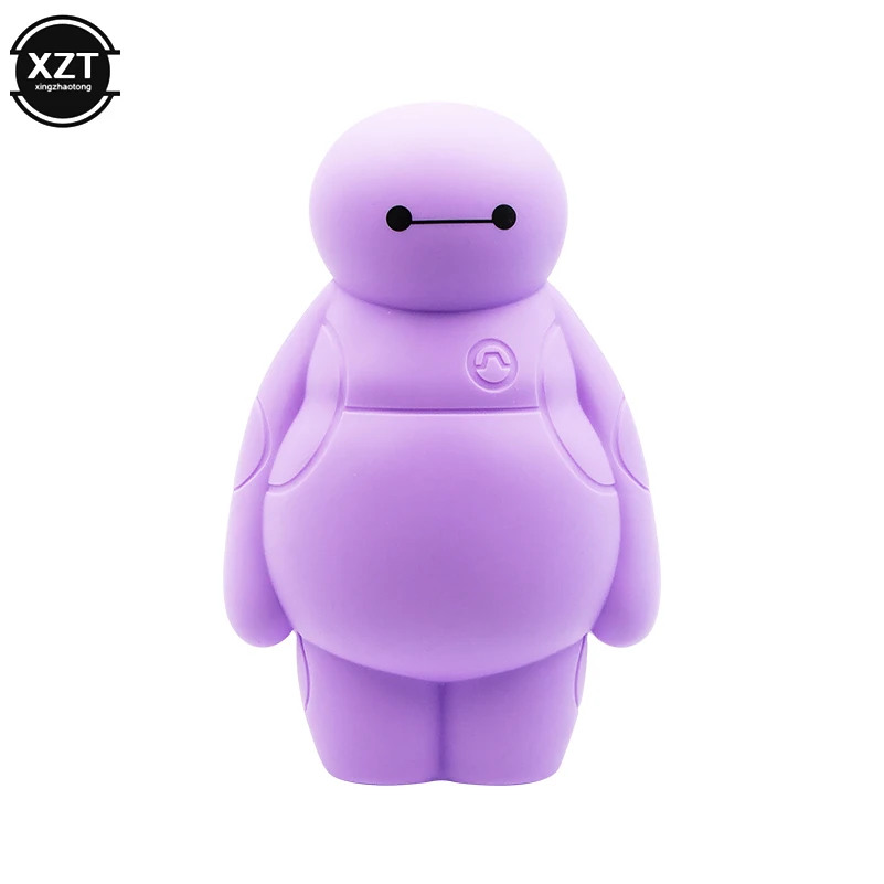 6 Baymax из силикона с буквенным принтом «Большой Герой» Kawaii пеналы мульти-функциональная Канцелярия Ручка сумки пенал для хранения школьных принадлежностей - Цвет: Фиолетовый