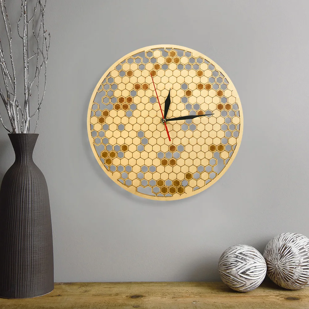 Honey comb оригинальные настенные часы кухня деревенский Висячие reloj сравнению деревянный знак Декор медовые пчелы современный дизайн геометрический saat