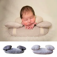 Almofada de solteiro para bebês, foto, adereços de fotografia, bebê recém-nascido, 3 pçs/set, gancho e almofadas removíveis, travesseiro com preenchimento de fotografia