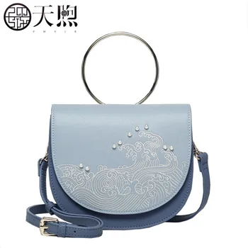 

Pmsix 2020 New Women Leather bag fashion embroidery women leather bag Superior Cowhide tote women leather shoulder Crossbody bag