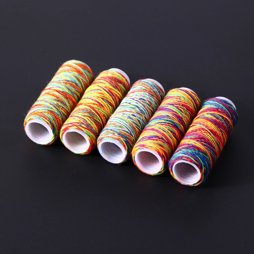5 шт./пакет швейных ниток ручной вышивки Радуга Цвет швейных ниток, для домашнего использования, принадлежности для шитья товары Подарки