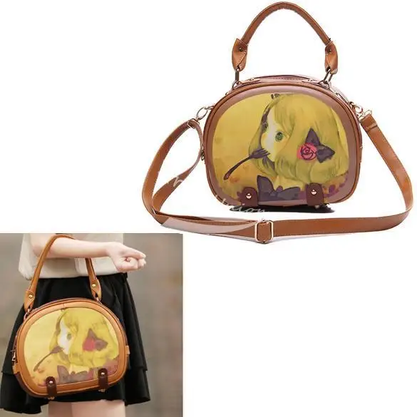 Fashion Women's Girls Sweet Cartoon Printing Cylinder Handbag Shoulder Bag | Багаж и сумки