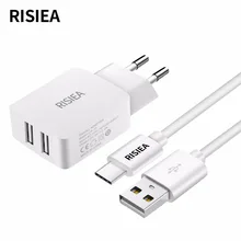 Risiea 2A USB ЕС Plug стены Зарядное устройство 1 м Тип USB C кабель для Samsung S8 Сяо Mi 5 mi 4C Mi 4S OnePlus 2 3 Nexus 5×6 P Meizu Pro 5