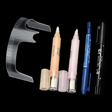 5 предметов в партии, 2 шт./компл. вышивка карандаш для бровей полу-Перманентная Татуировка цвет: черный, синий линия брови ручка стереть карандаш для бровей носа комплект линеек