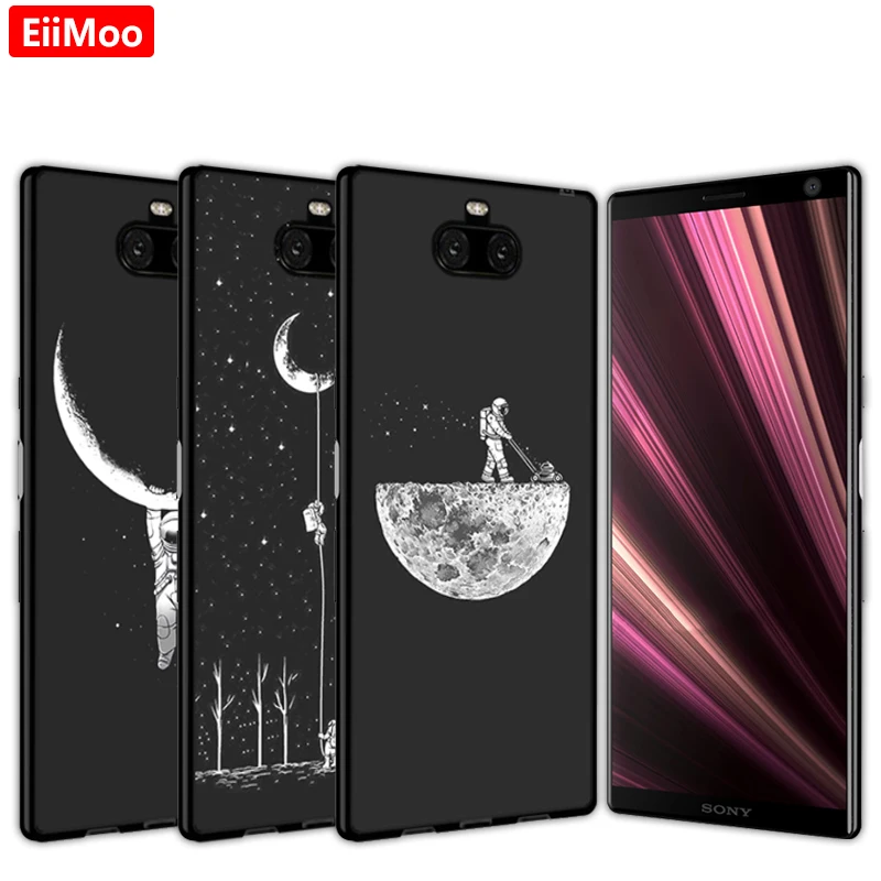 Силиконовый чехол EiiMoo для Sony Xperia 10 Plus матовый тонкий мягкий ТПУ накладка
