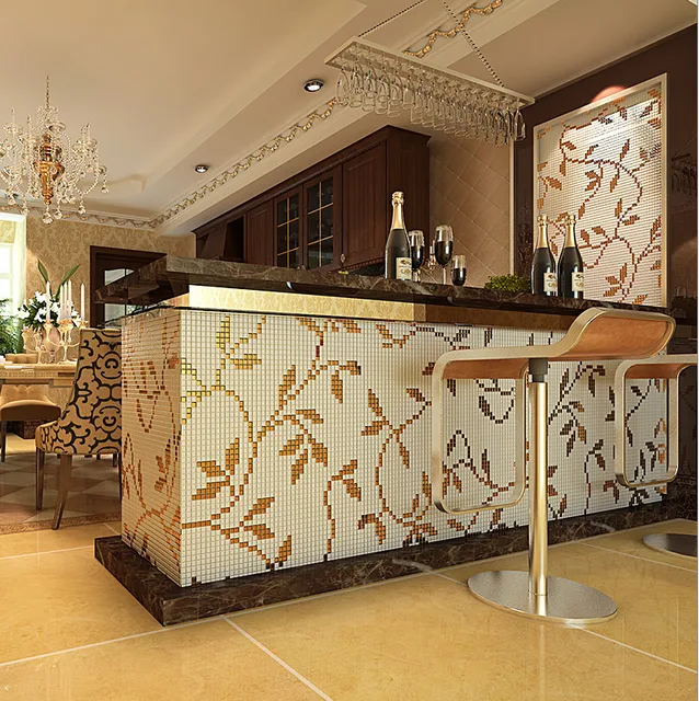 Nuovo! 3D Lascia il pattern di mosaico di vetro pittura cucina ... Nuovo! 3D Lascia il pattern di mosaico di vetro pittura cucina ...