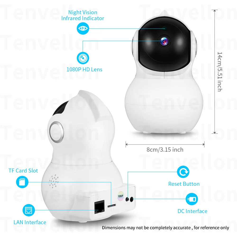 V380 ip-камера 1080 P WiFi камера для домашнего видеонаблюдения ip-камера s CCTV ночного видения Видео Детский Монитор camara wifi