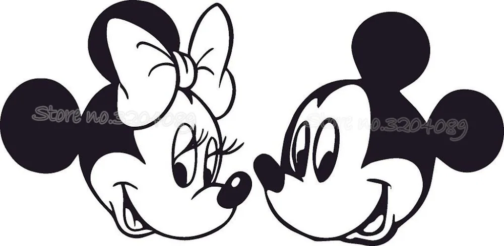 

mickey and Minnie mouse Wall Stickers for kids bedroom nursery room Home Decor Art wallpaper Removable glass Car Sticker EA680