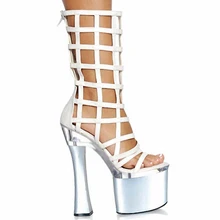 Модные пикантные женские ботильоны на платформе и высоком каблуке 7 дюймов в рыцарском стиле пикантная женская обувь осень-зима обувь на тонком каблуке 18 см