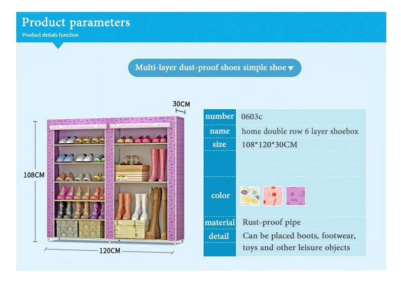 Ботинки шкафчик для обуви ткань большой емкости хранения более 20 обуви Полки прочный обуви стойки С Пылезащитным покрытием для экономии пространства
