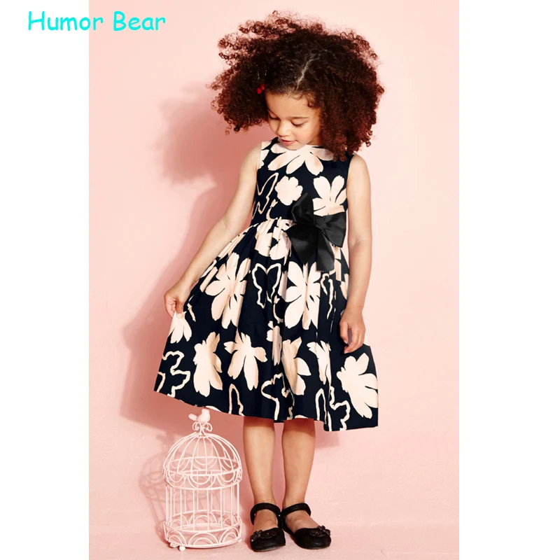 

Humor Bear NEW 2019 bowknot Baby Girl clothes Dress For Infant Floral Princess Dress Children's Dresses kids Clothing