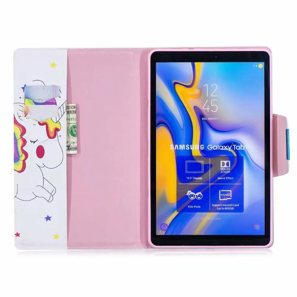 Милый чехол из искусственной кожи чехол для Samsung Galaxy Tab A A2 2018 10,5 дюйма T590 T595 T597 SM-T590 чехол принципиально Tablet PC Стенд Shell