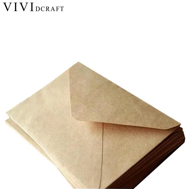 

Vividcraft Wedding Birthday Party 100pcs/Pack New Vintage Diy Multifunction Kraft Paper Envelope 16*11cm Gift Card Envelopes