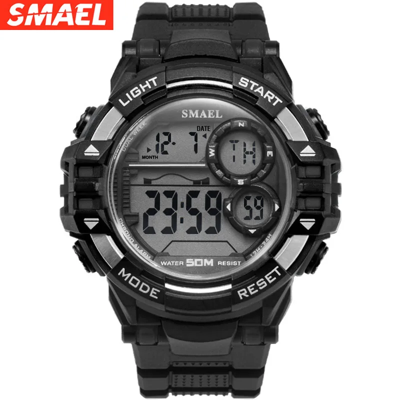 

SMAEL Digital Watches Men Big Dial Sport Watch Running 50M Waterproof LED Clock Digital Watch clock Men Digital Watch Sport