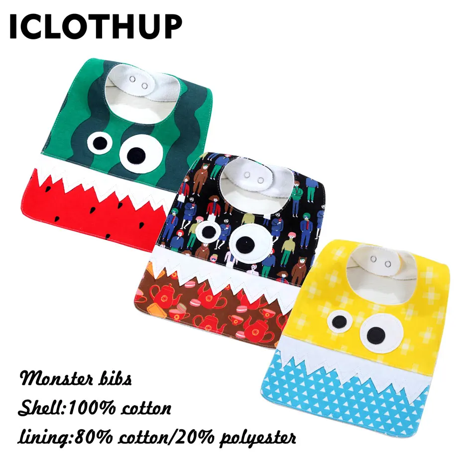ICLOTHUP 100% хлопок Водонепроницаемый большие глаза монстра Новорожденный ребенок