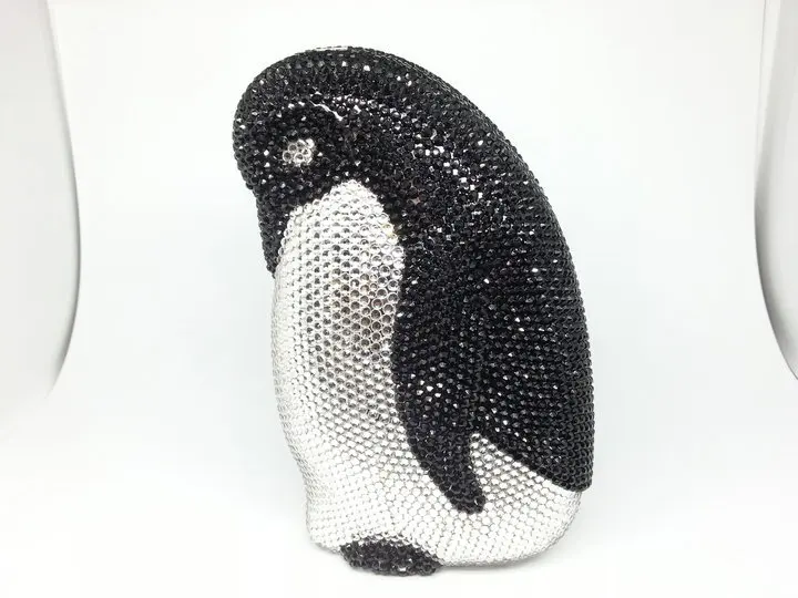 Boutique De FGG Императорский Пингвин женские вечерние сумочки-клатчи со стразами металлические Minaudiere свадебные сумочки и сумочки с бриллиантами - Цвет: 4