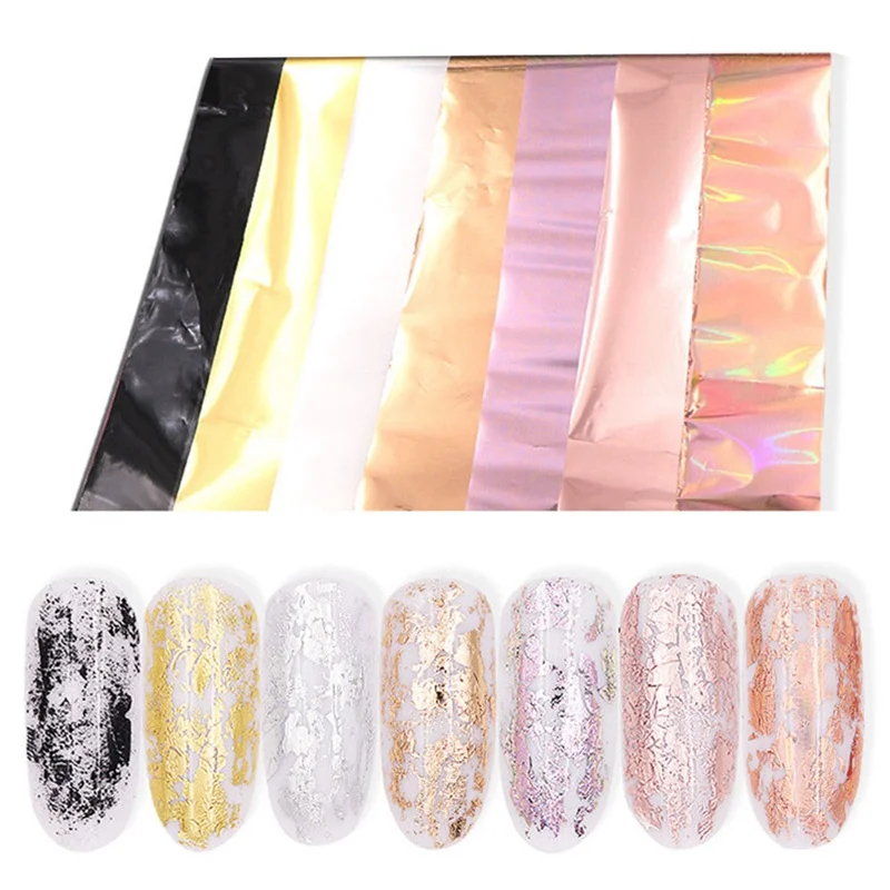 

1pc Shiny Women Nail Foil Gold Silver Laser Manicure Nail Art Transfer Sticker Tips Nail Art Accessories