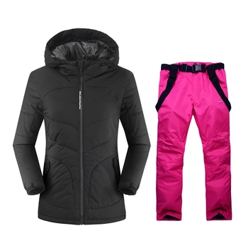 

Free Shipping Snowboard Waterproof ski Jacket and Pant Windproof Clothing for Women Winter Clothing Long ski suit Women's
