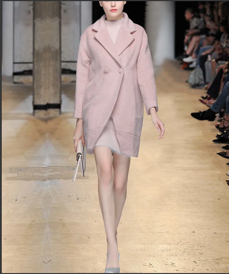 Zoete Winter Pak Dame Roze Wollen Lange Jas Met Mink kasjmier Jurk Tweedelige Sets Warm Gebreide Dikke vrouwen Sets SO6170 Zoete Winter Pak Dame Roze Wollen Lange Jas Met Mink kasjmier Jurk Tweedelige Sets Warm Gebreide Dikke vrouwen Sets SO6170