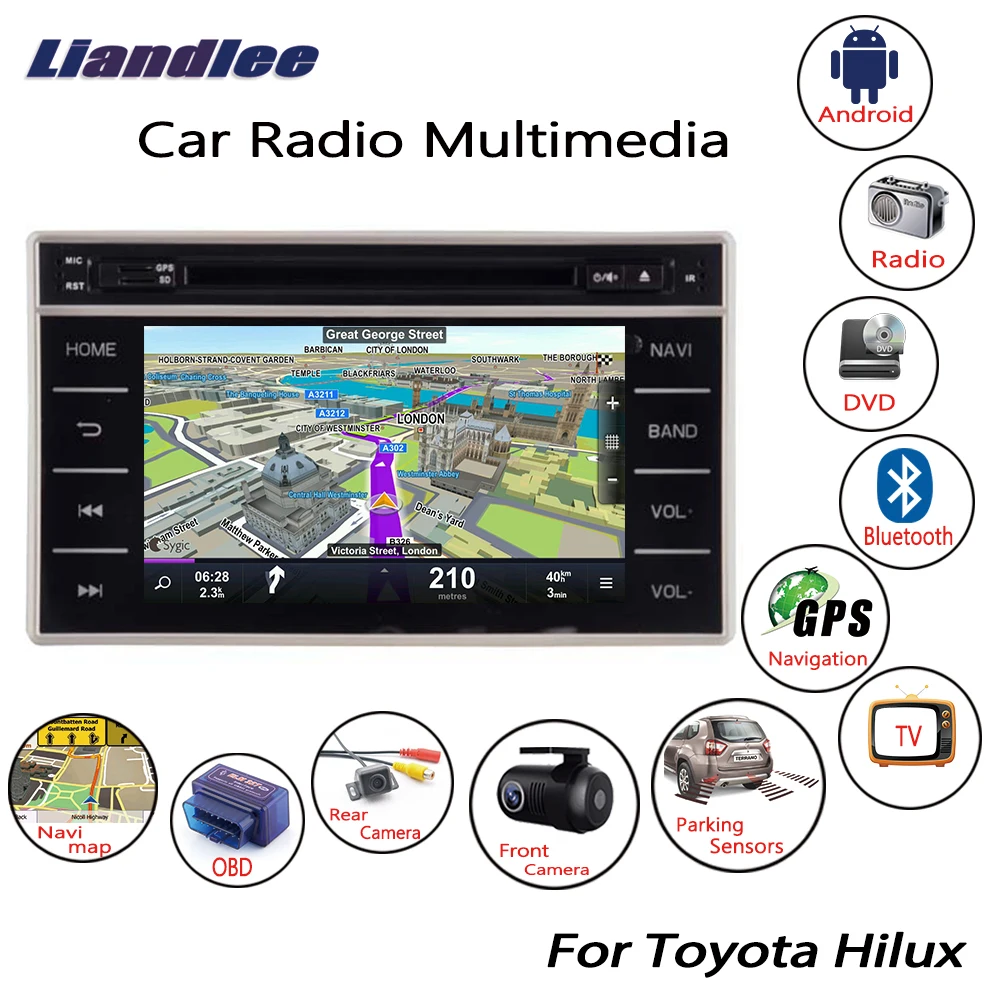 Excellent Liandlee For Toyota Hilux 2015~2018 Android Car Radio CD DVD Player GPS Navi Navigation Maps Camera OBD TV HD Screen Multimedia 9
