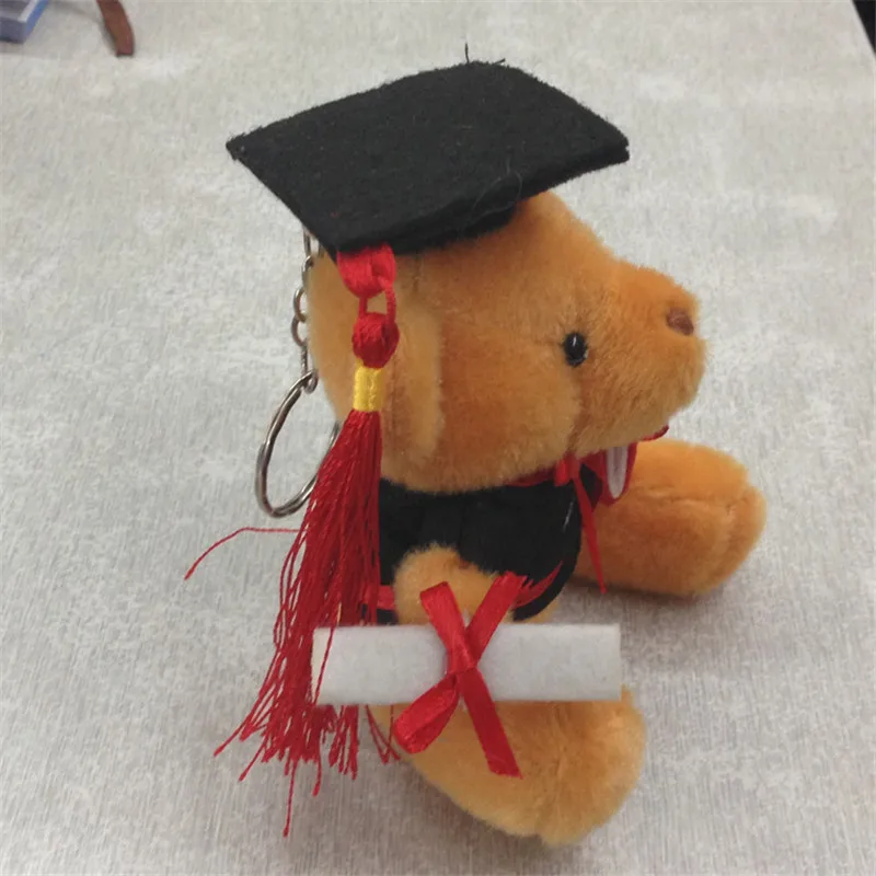 New Graduation Teddy Bear Plush Toys Cute Dr. Bear Soft Stuffed Dolls Key Bag Pendants 30pslot 911cm (5)