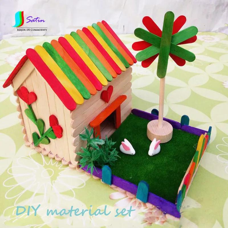 Ice Cream Stick Material Set for child DIY House/windmill ...