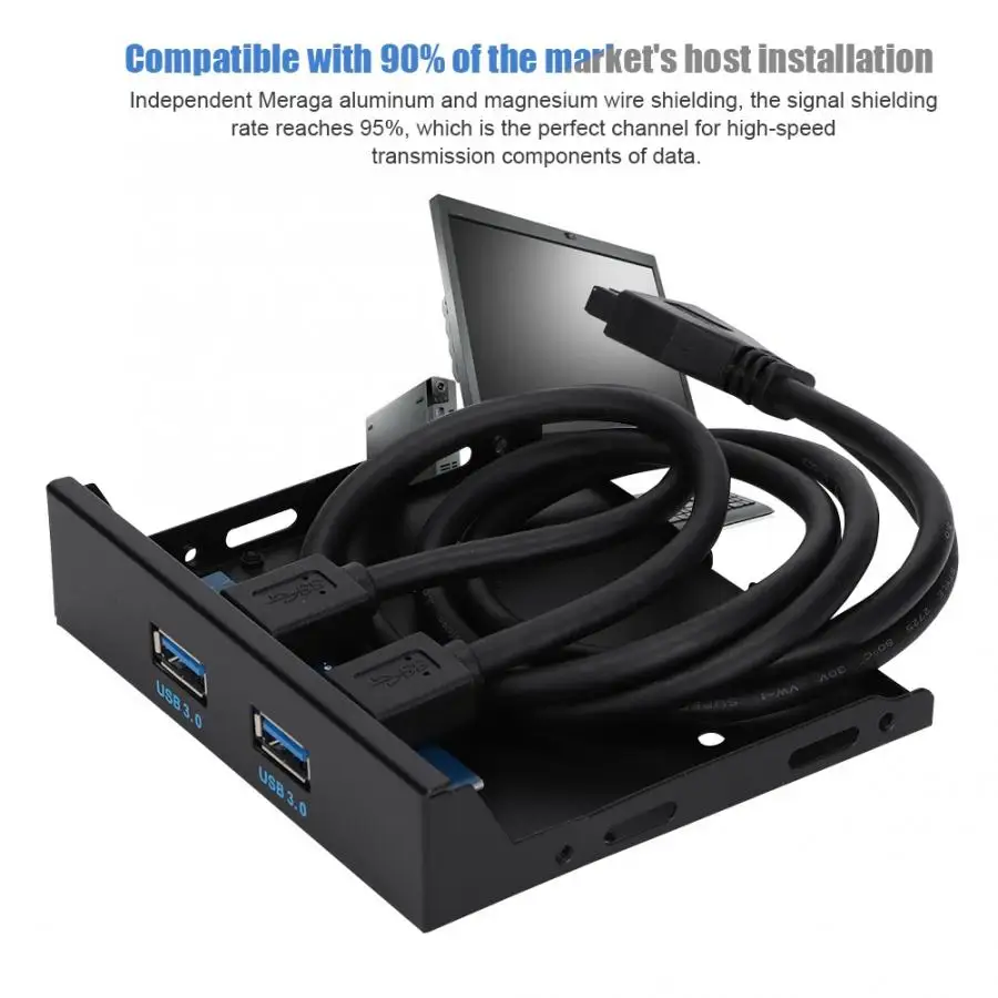 USB3.0 x2 9-контактный разъем Луженая Медный провод дисковод гибких дисков спереди Панель винт посылка