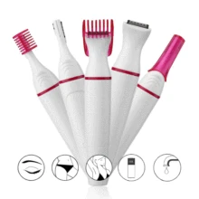 5 в 1 Женская бритва для удаления волос Женская бритвенная машинка электрический триммер бритва бикини для бровей Лицо область подмышек