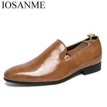 

elegant cool designer men shoes patent leather fashion italian wedding dress moccasins male footwear glossy oxford shoes for men