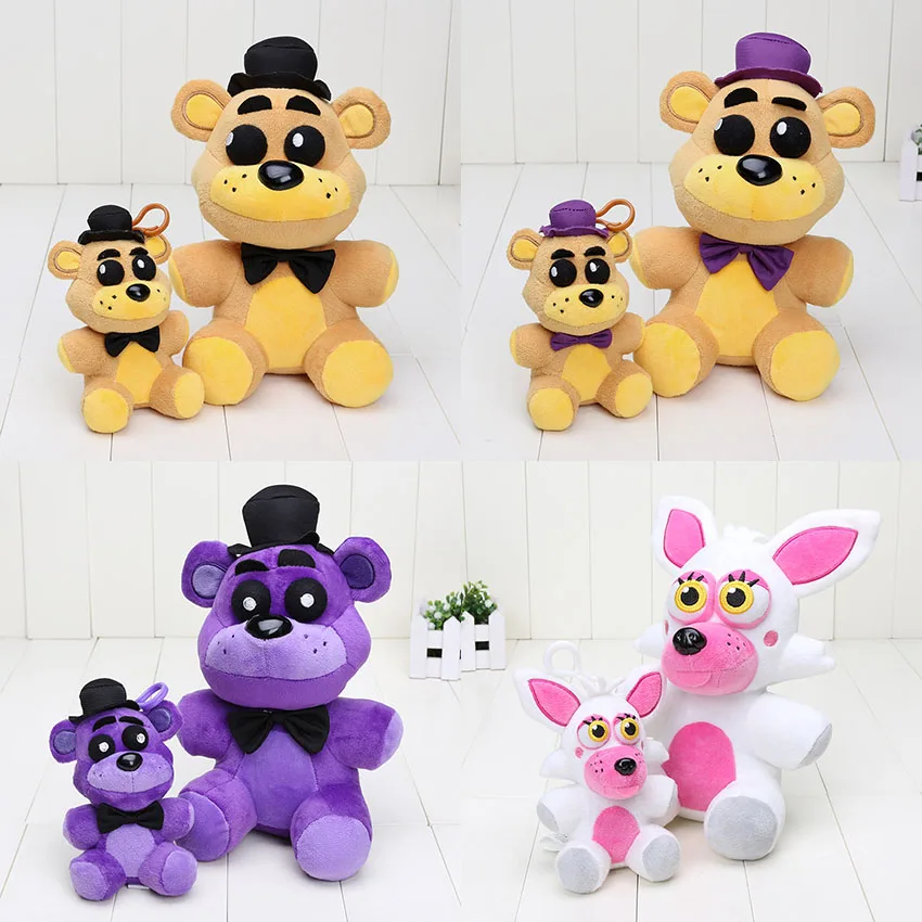 14 см/25 см пять ночей в Фредди плюшевые игрушки FNAF Золотой fazbear кошмар fredbear фиолетовый медведь калечить кулон брелок игрушки куклы