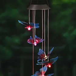 Садовый Солнечный Декор ветряные колокольчики УФ-Цвет Изменение Вечерние