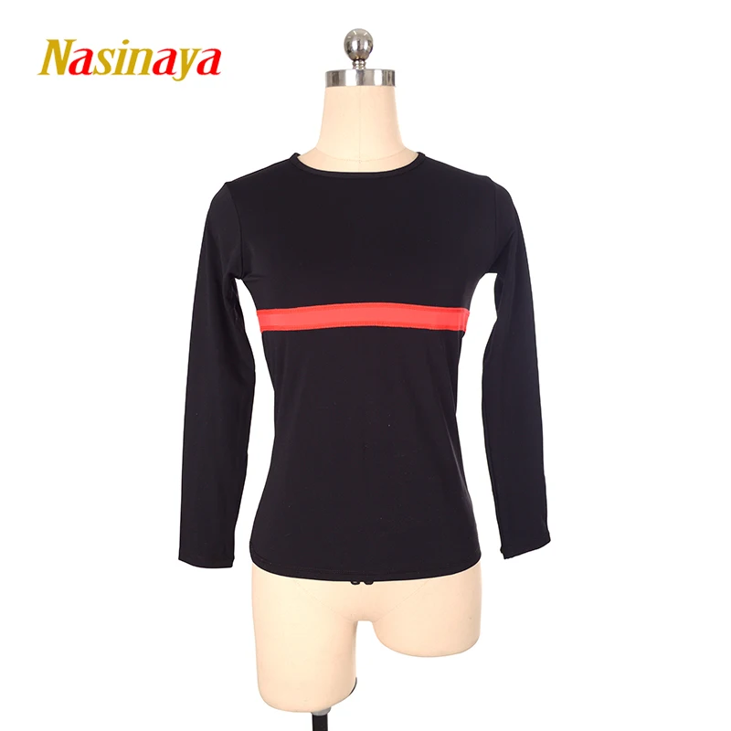 Figure Skating Tights Women's Adult Training Competition Fleece Round Neck Top